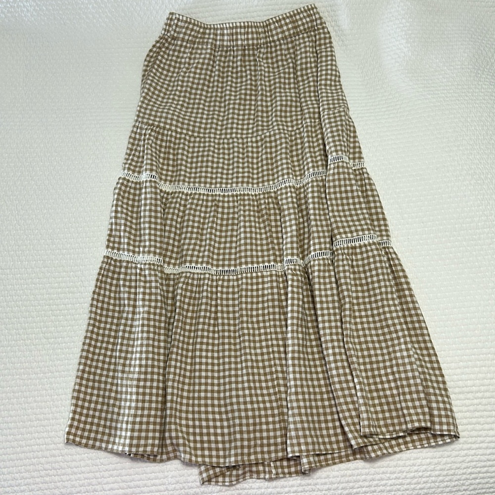 Madewell gingham maxi skirt